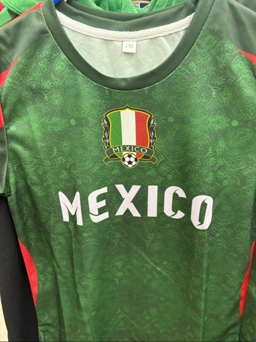 Team Apparel Green Mexico Kids Soccer Jersey with Red Accents